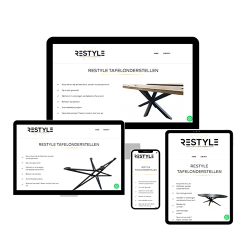 Webdesign Restyle tafelonderstellen (mockup)
